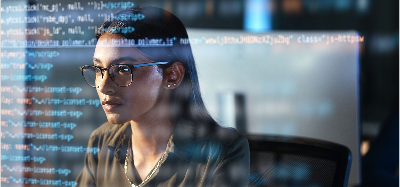 Women who is working with AI